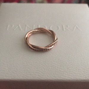 Authentic Pandora rose twist of Fate ring size 54